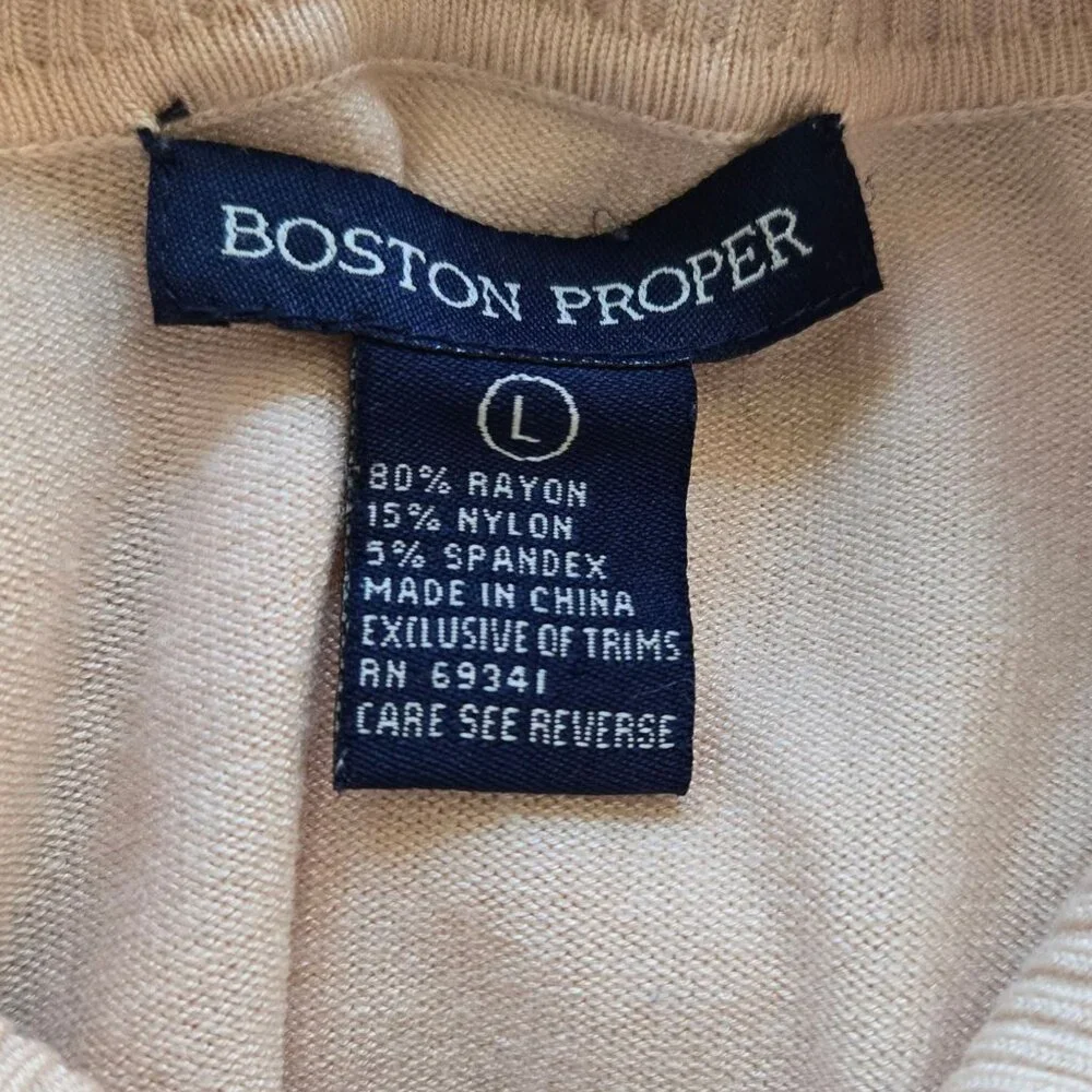 Boston Proper Floral Lace Embroidered Cowl Neck Sweater Blush Pink Size L - Picture 8 of 9